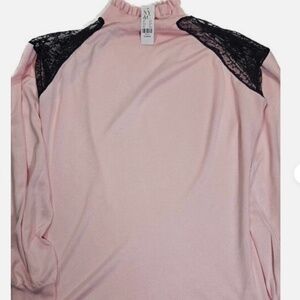 New York & Company Sweater Womens XL Lace Long Sleeve Mock Neck Pullover